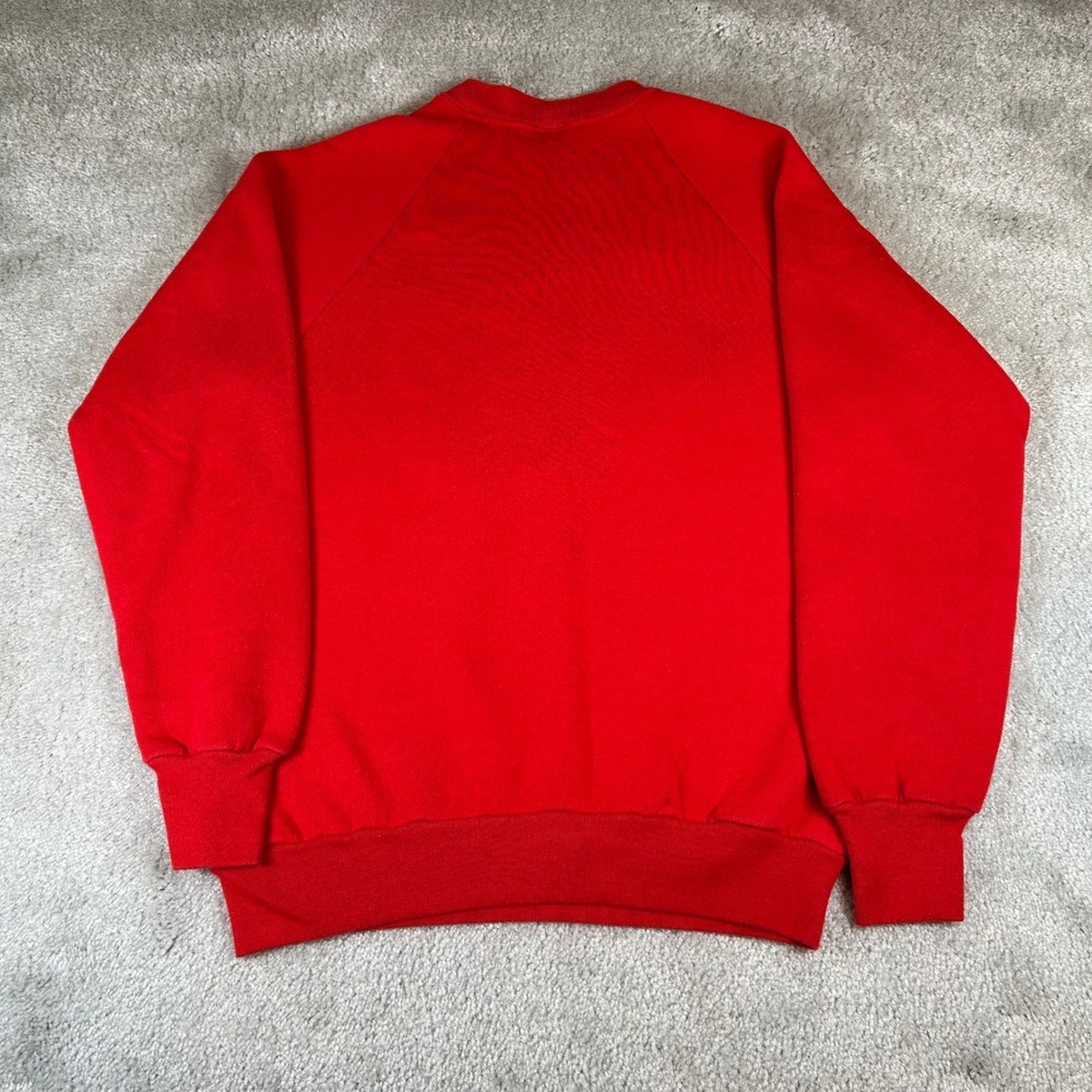 Vintage 80s Fruit of the Loom Sweatshirt Men Medium Red US Postal Team Eagle USA - Picture 5 of 14